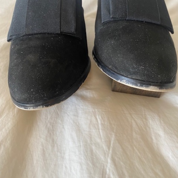 Enzo Black Suede Slides/Mules with Tuxedo Bow SIZE: 8.5 - Picture 4 of 7